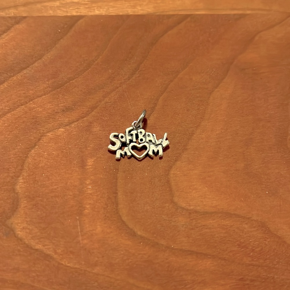 Sterling Silver Softball Charm